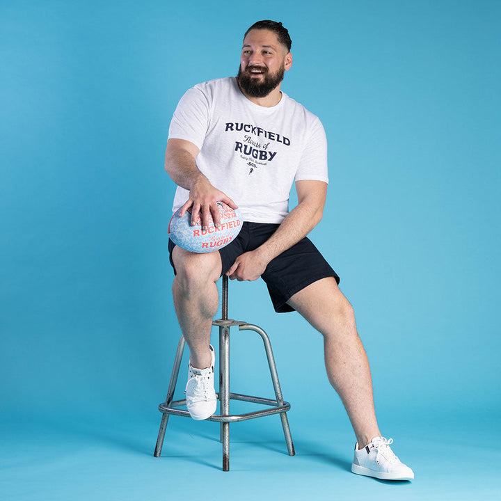 T-shirt Ruckfield Flowers of Rugby White