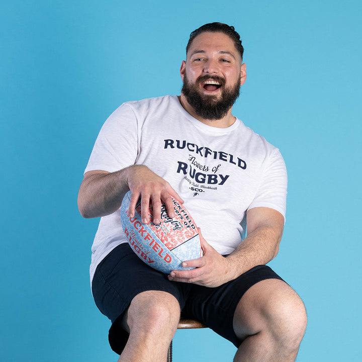 T-shirt Ruckfield Flowers of Rugby White