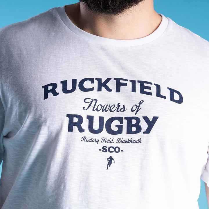 T-shirt Ruckfield Flowers of Rugby White