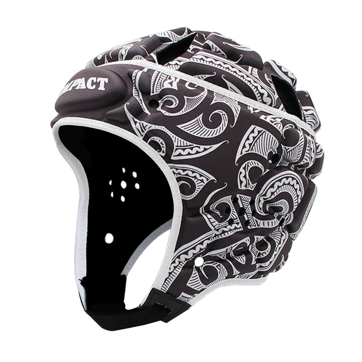 Impact Rugby Tribal Black Head Guard