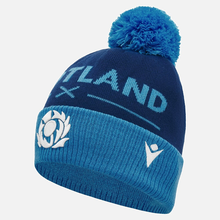Schottland Rugby 2024/25 Blaue Schottland Pom Pom Beanie