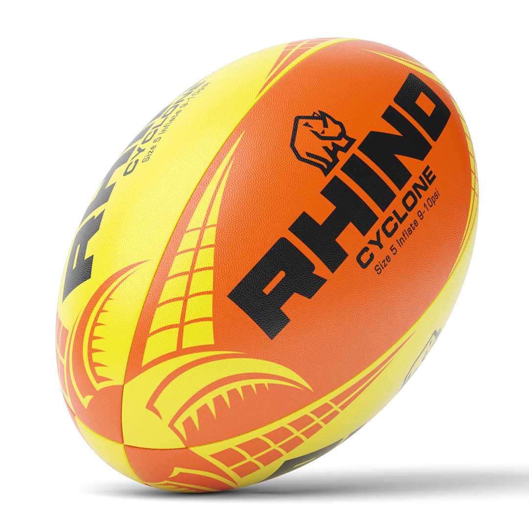 Cyclone rugbybold gul/orange størrelse 5