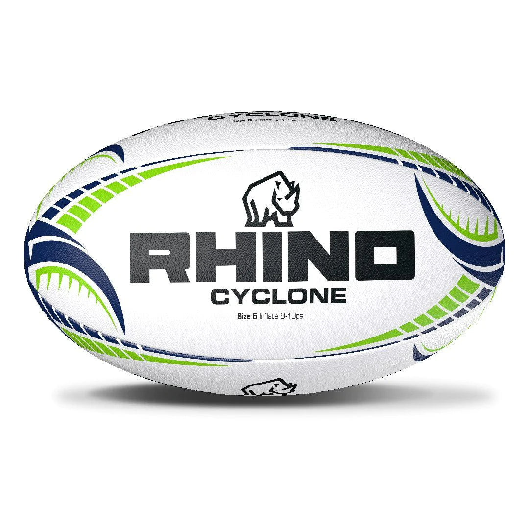Rhino Cyclone Rugbyball Weiß Größe 5