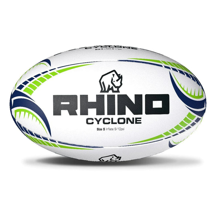 Rhino Cyclone Rugbyball Weiß Größe 5