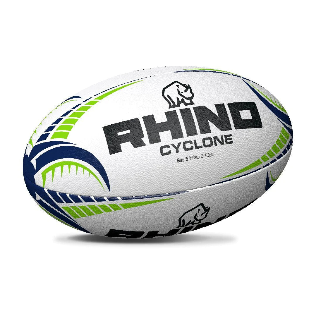 Rhino Cyclone Rugbyball Weiß Größe 5